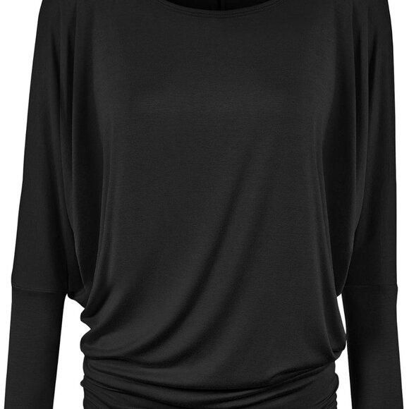 Women's Casual Flowy Draped Long Sleeve Batwing Dolman Top – Soft & Comfortable - Picture 1 of 6